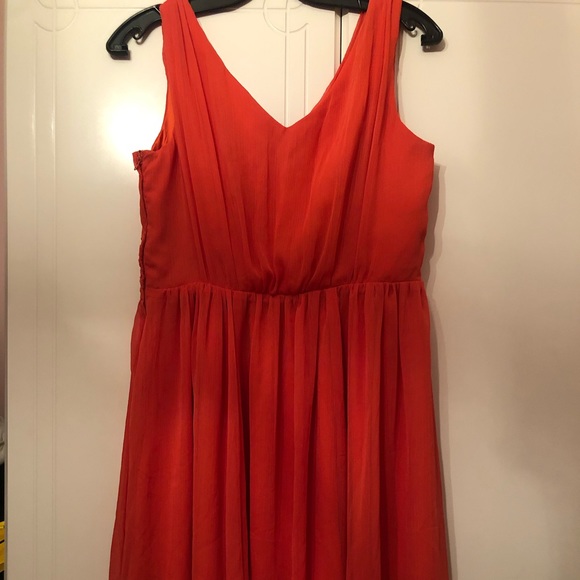 Orange dress with sheer over top - Picture 4 of 5